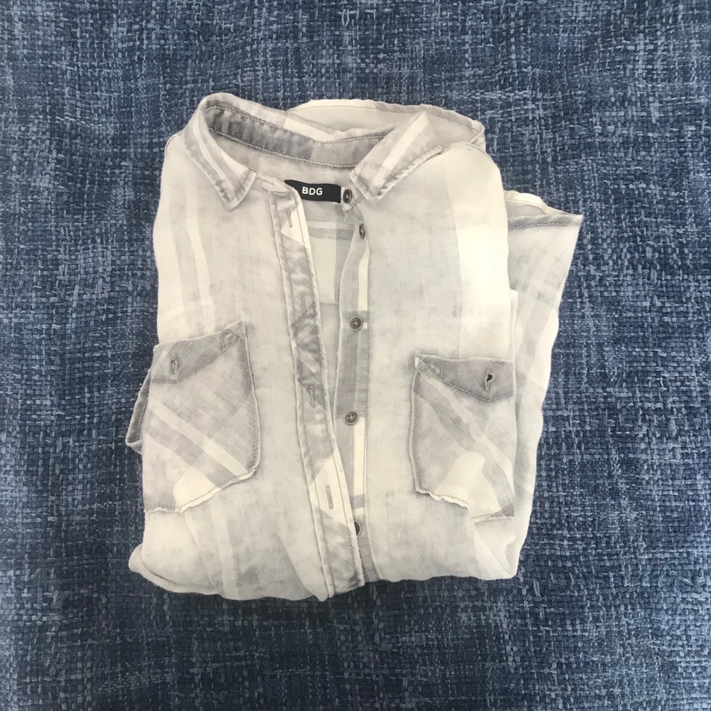 BDG grey and white flannel